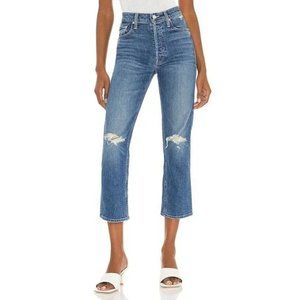 MOTHER Denim The Tomcat High Rise Straight Leg Distressed Jeans